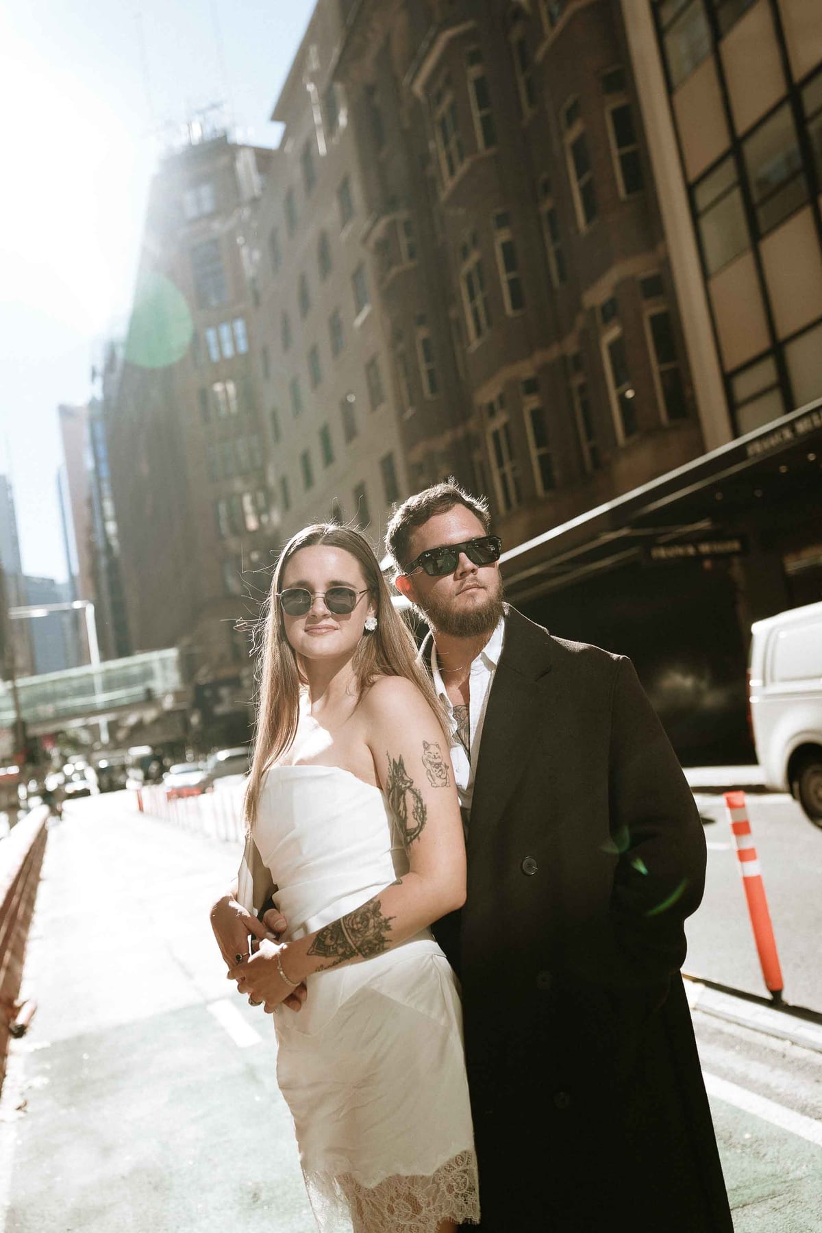 Kaylee and Zach's Pre Wedding Session Across Sydney City from Bambini Restaurant to St Marys Cathedral and Hyde Park