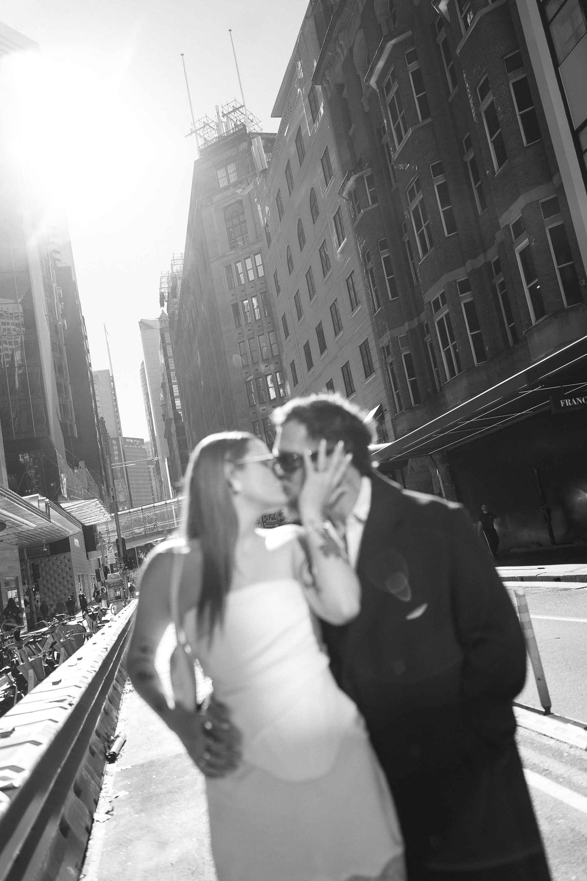Kaylee and Zach's Pre Wedding Session Across Sydney City from Bambini Restaurant to St Marys Cathedral and Hyde Park