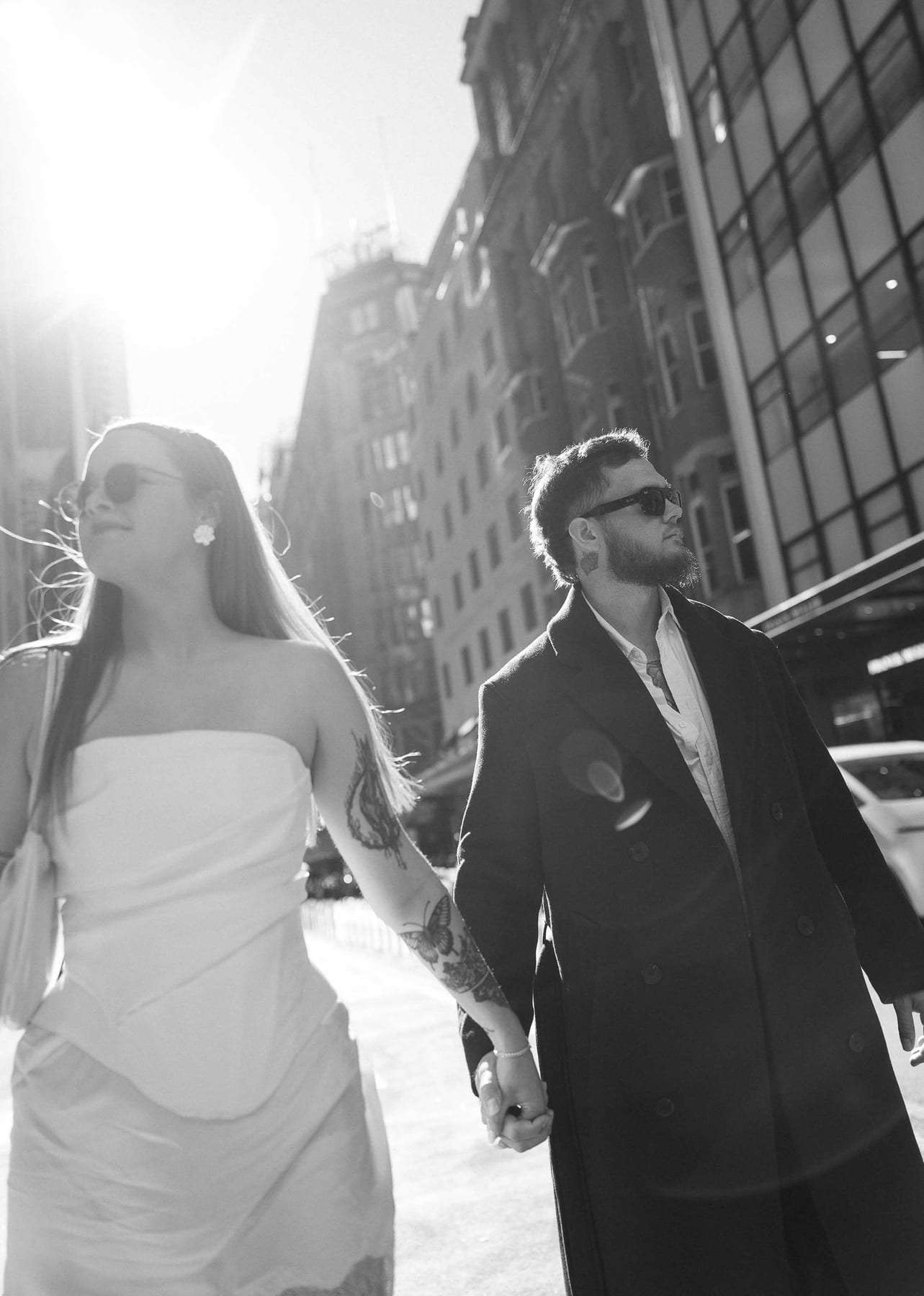 Kaylee and Zach's Pre Wedding Session Across Sydney City from Bambini Restaurant to St Marys Cathedral and Hyde Park