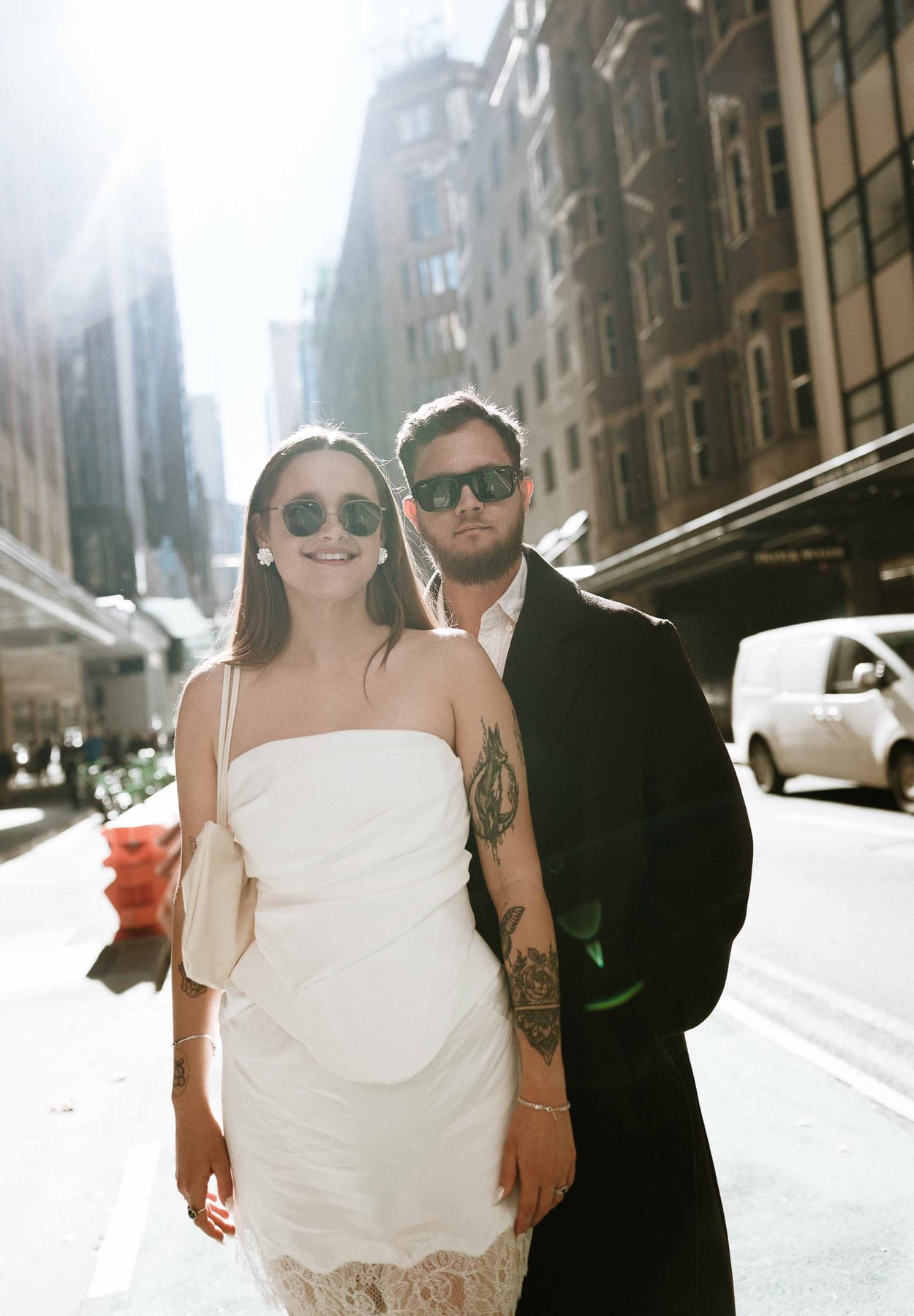 Kaylee and Zach's Pre Wedding Session Across Sydney City from Bambini Restaurant to St Marys Cathedral and Hyde Park