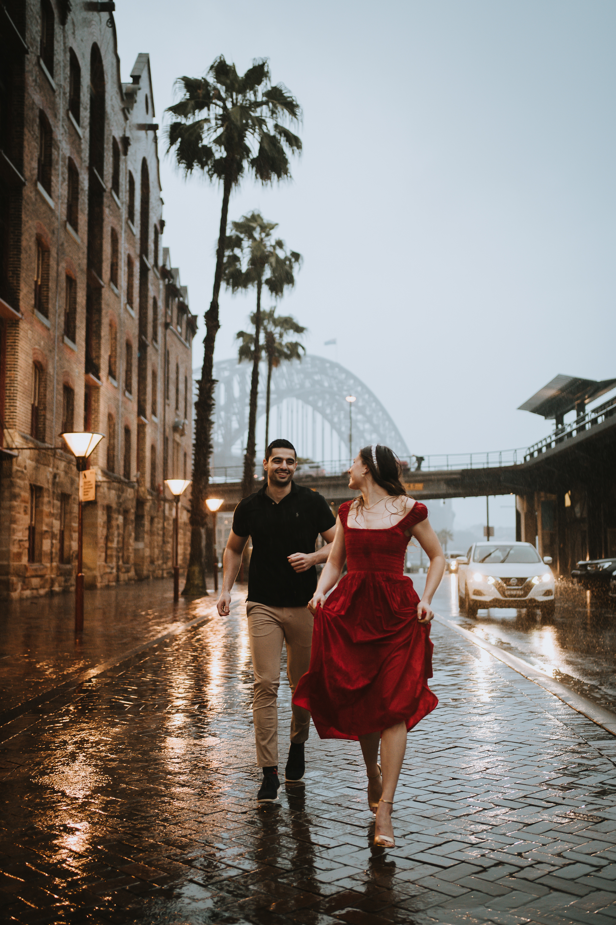 RANKO AND SAVANNAH (Rainy engagement photoshoot at Sydney Harbour bridge and Opera house)