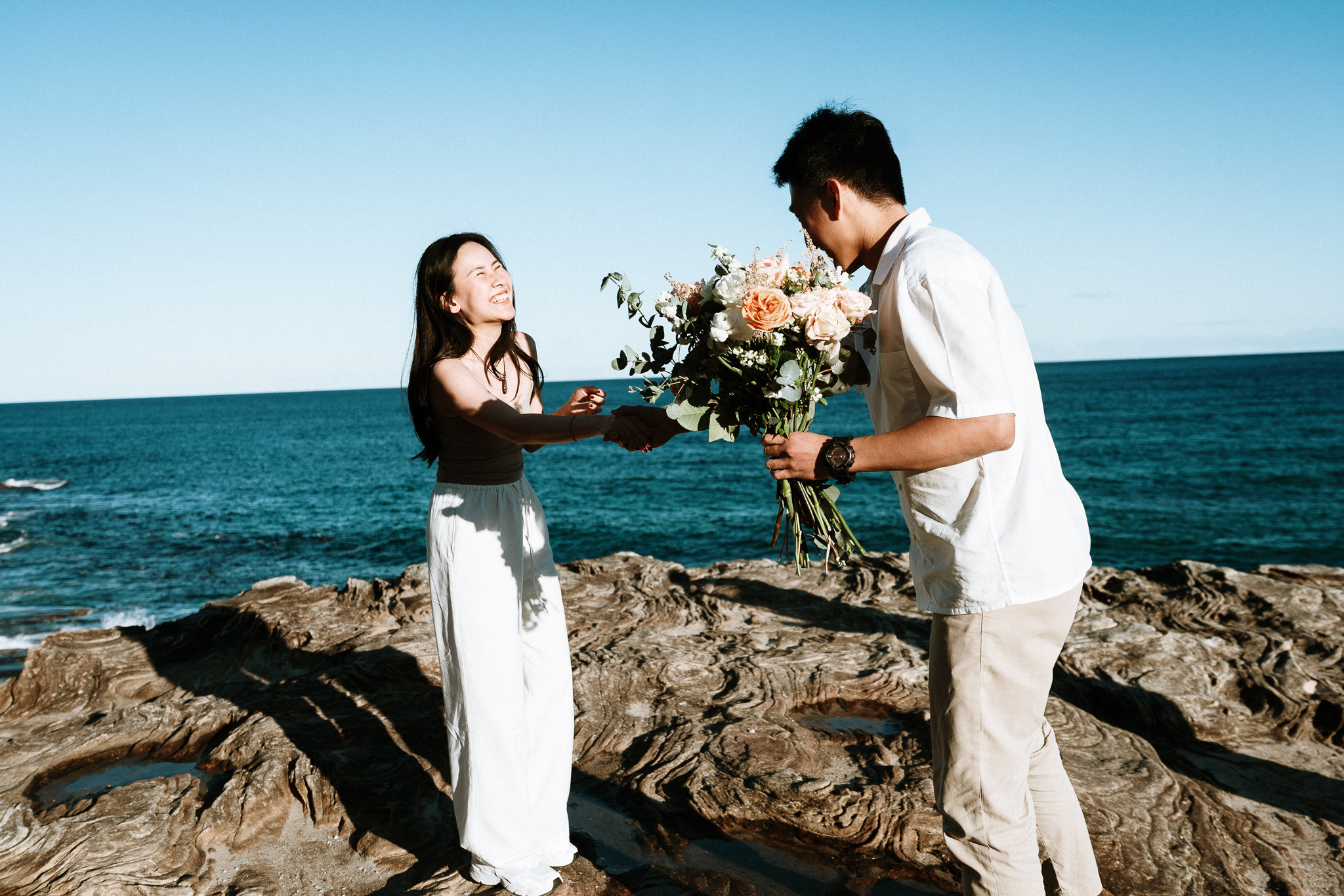 Jackie’s Surprise Proposal at Coogee Beach Cliffs | Sydney Coastal Engagement Photography